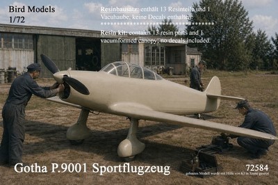 Gotha P.9001 Sportflugzeugprojekt   1/72 Bird Models Resinbausatz / resin kit