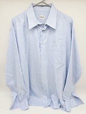 Armani Collezioni Button Up Collared Cotton Dress Shirt Blue Men's Size Large
