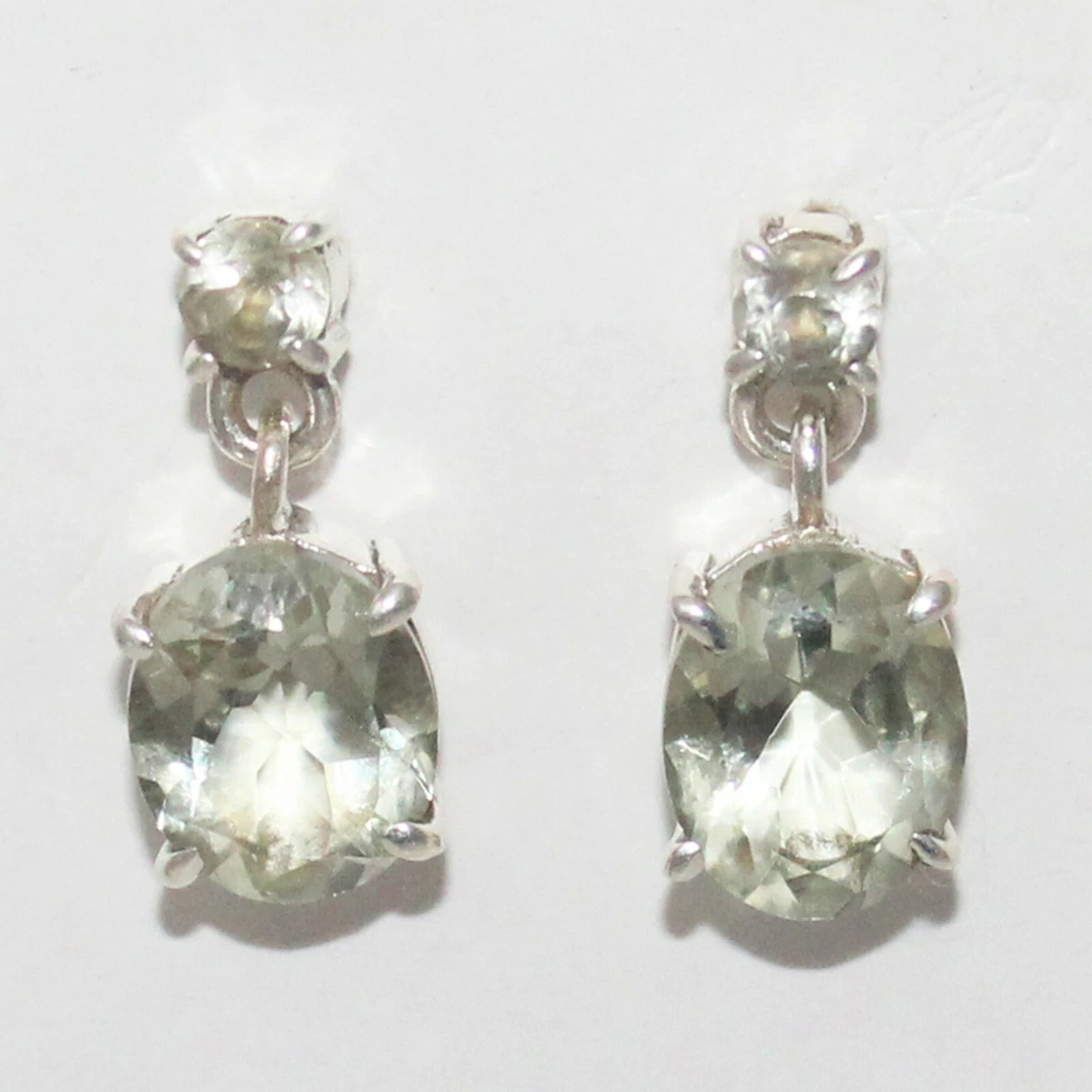 Green amethyst shop earrings sterling silver