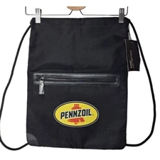 Ashbury Pennzoil Cinch Pack Drawstring Backpack Gym VTG w/ Tags Racing Black