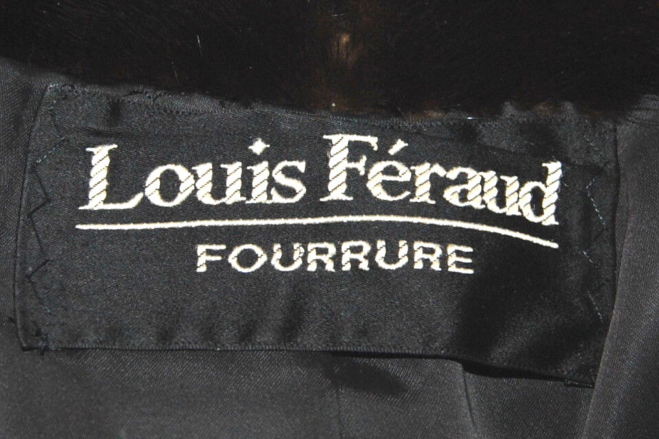 LOUIS FERAUD Real Brown/Gray Mink Fur Jacket Coat 3/4 Sleeves sz L  Great image 4