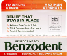 Dental Pain Relieving Cream for Dentures and Braces, Topical Anesthetic, 0.25 Ou