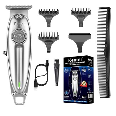 KEMEI Professional Beard and Hair Trimmer for Men, Cordless T-Blade Trimmers,...