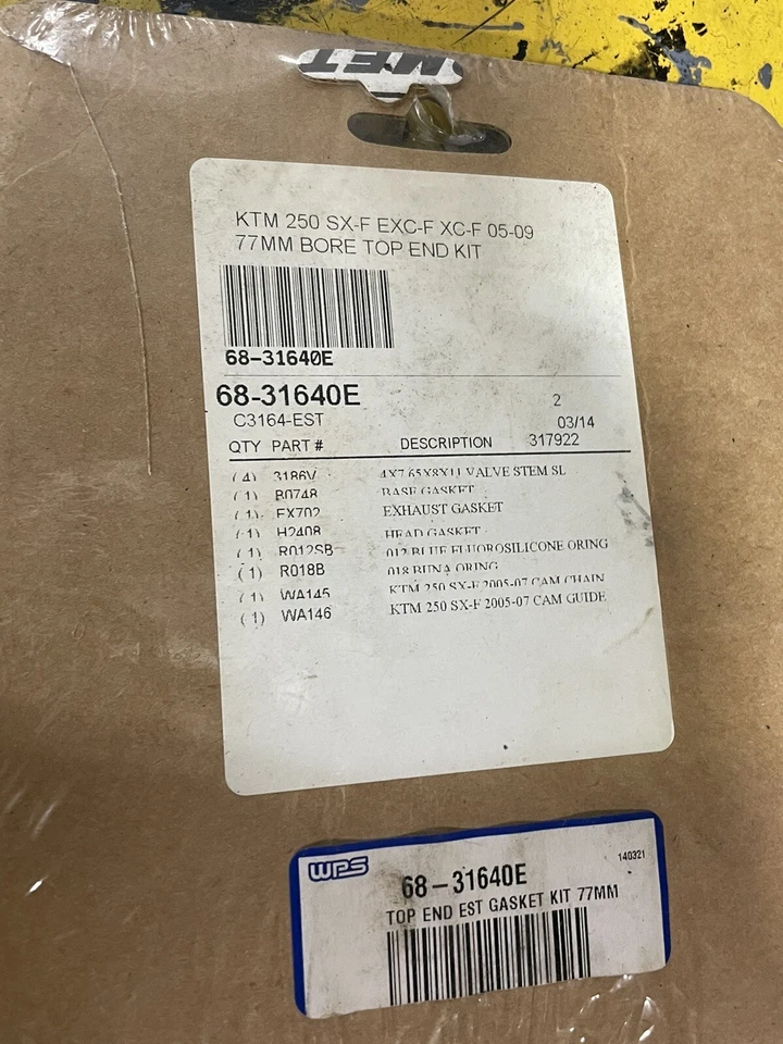 KIT JUNTA EXTREMO SUPERIOR COMETTI 2005-2012 KTM 250 SXF EXCF XCF 77MM DIÁMETRO 68-31640E Foto 2 de 2