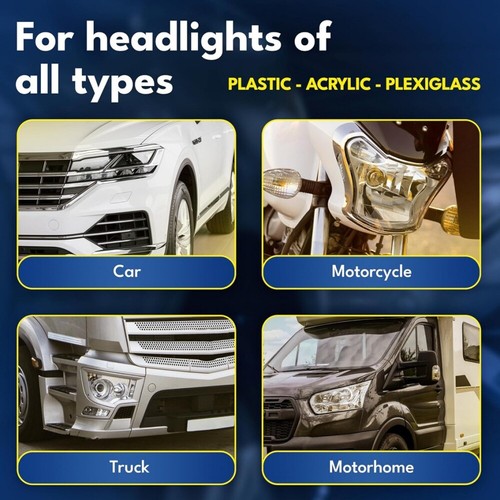 500ML Headlight Restorer Car Lights Polishing Kit Chemical Repair Renovation New - Picture 7 of 12