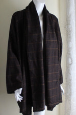 New Eskandar O/s 1 34"l Heavy Woven Cashmere Fleece Shawl Open Jacket Coat Wow
