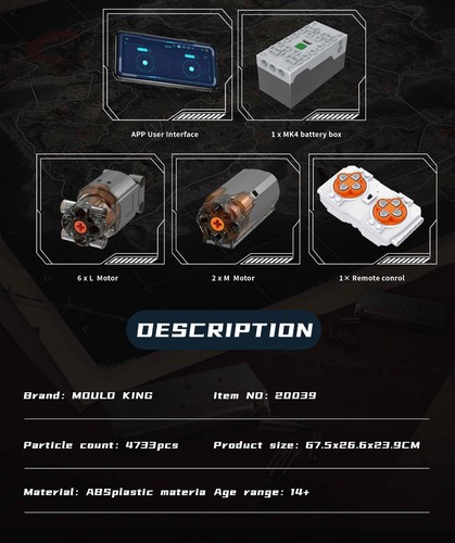 Mould King 20039 - Militärtruck Tara Kolos - Neu - 4733 Teile - RC - OVP - DE - Bild 7 von 8