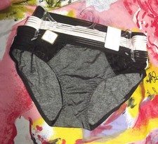 3 NEW ADRIENNE VITTADINI 8096 LACE DETAIL MESH WAISTBANDS MF BIKINI PANTIES L