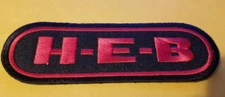 H-E-B Grocery Embroidered Patch approx 1.5X4.5"  red/black