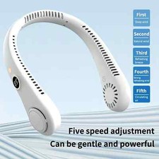 Neck Fan Hands Free Bladeless Cooling Fans USB Rechargeable Portable Hanging UK