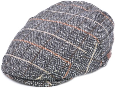 Herren Tweed Flatcap | Klassische irische Zeitungsjunge Gatsby Mütze Karomuster für Männer