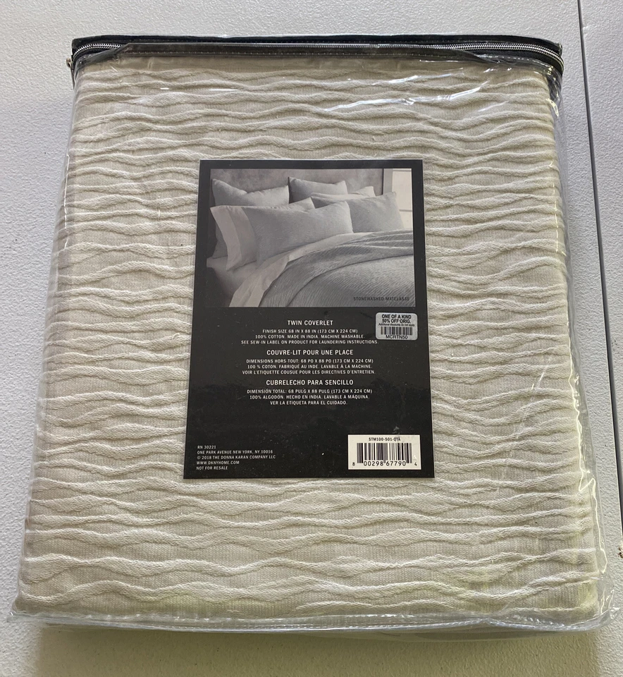 DKNY Stonewash Matelasse Doble Cobertor, Gris 👍 Foto 4 de 4