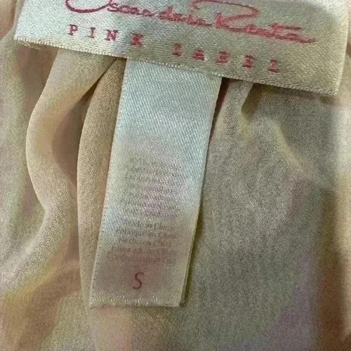 Oscar de la Renta Pink Label Pink and Black Lace Babydoll Nightgown size Small - Picture 4 of 4