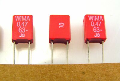 10 Condensatori WIMA MKS2 0,15uF 63V Passo 5% 5mm, Metallized Polyester, MKS2C031501A00JSSD, Made In Germany