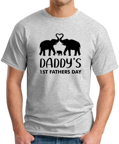 PAPAS ERSTER VATERTAG T-SHIRT > Lustiger Spruch Neuheit Herren Geschenk Neu Papa Baby - Bild 5 von 22