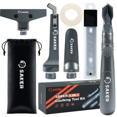 4 in 1 Caulking Tool Kit-Aluminum Sealant Finishing Tool Grout Remove Scraper...