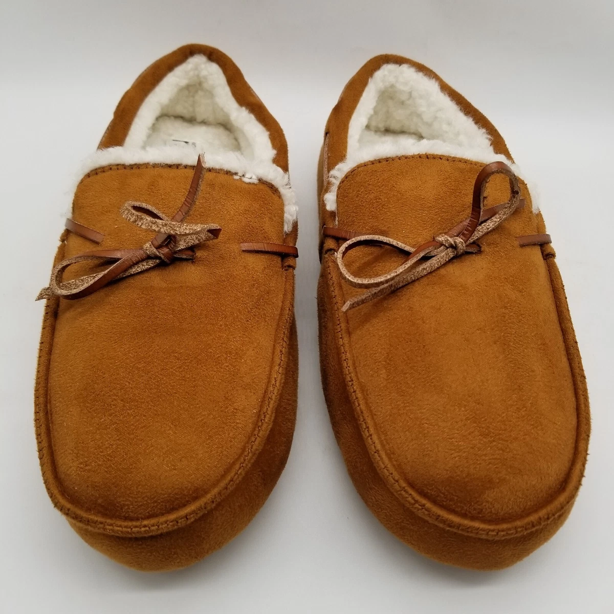 Nordstrom Rack Mens Brown Slip On Fur Lining Moccasin Slippers 8
