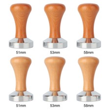 Pressa per caffè con manico in legno Barista Espresso Base in acciaio inox