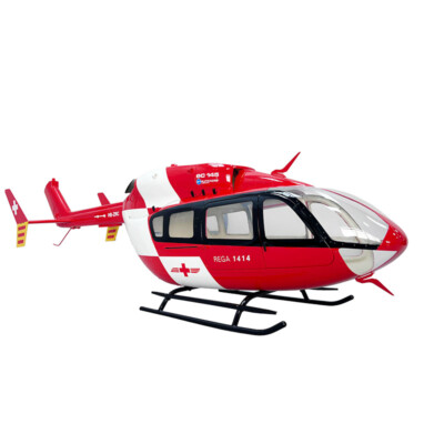 600 EC-145 V2 White red RC Helicopter Fuselage in ERA Design Fit
