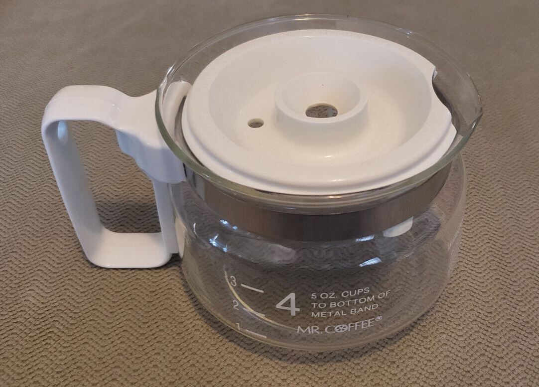 Mr. Coffee 4 5 Cup Glass Replacement Coffee Pot Carafe White Lid