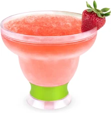 Freeze Stemless Margarita Glasses Double Walled Insulated Gel Chiller Plastic Ma
