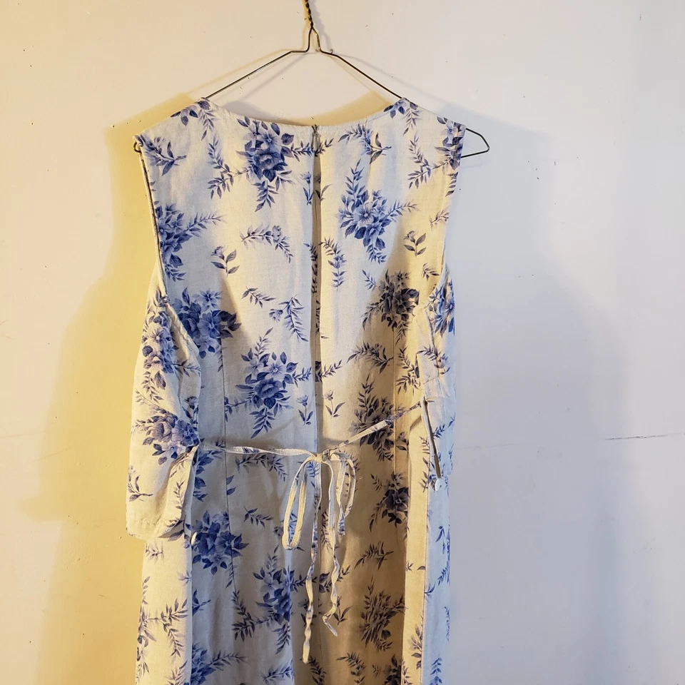 Pretty Nursing/Maternity Dress In Floral Blue & Grey - Image 2 of 4