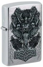 Zippo Windproof Viking with Celtic Knot Lighter, 49777, New In Box