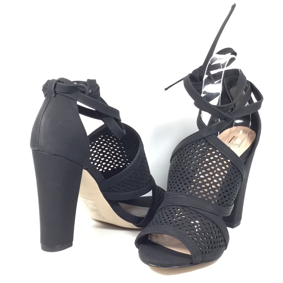 Call It Spring Rounkles Womens Size 8 B Black Heel Ankle Strap Sandals. - Image 3 of 4