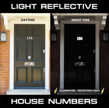 Reflective House Number Sticker for Front Door or Post Box Vinyl Decal (Style 2)