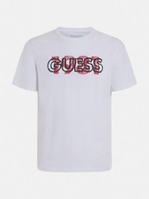 Image of GUESS Men's T shirt M2GI09J1311 Front logo print White Red 1981