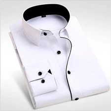 Brand New Men's Dress Shirts Men Elegant Long Sleeve Formal Business Shirt S-4XL