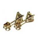 GIA 14k yellow gold .97ct princess diamond martini stud earrings Natural I1 I J — photo 5