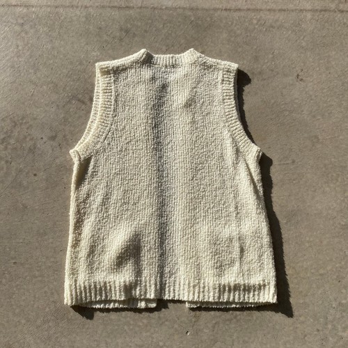 Maglione donna anni 70 gilet vintage panna maglia lunga gilet stratificato tg 44 L/XL - Foto 2 di 5