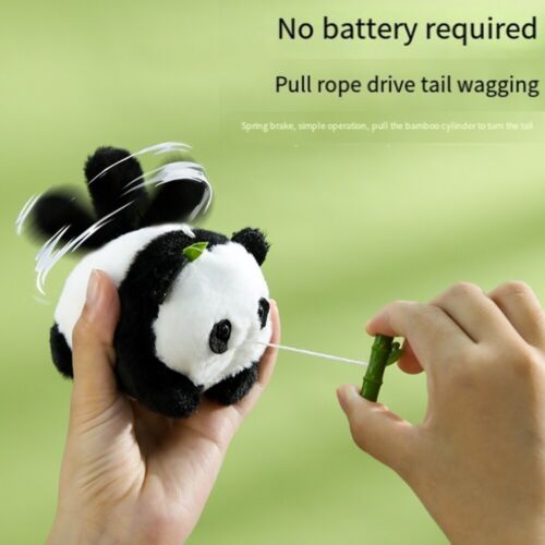 Animal Toy Tail Wagging Panda Doll Cartoon Pulling Rope Panda Doll  Girls - Picture 1 of 12