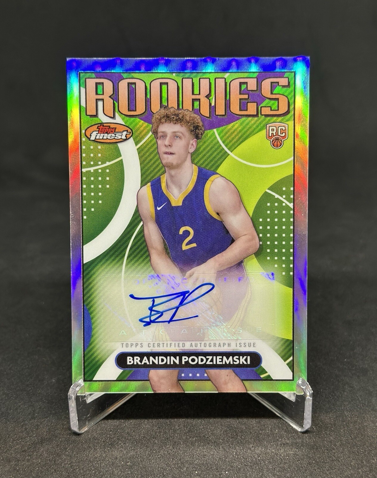 2023-24 Topps Finest Brandin Podziemski Rookie Auto Refractor RC Warriors RFABP