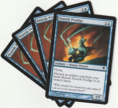   4 MAGIC The Gathering NEUROK PRODIGY Blue Creature PLAYSET DST/EN NM/EX