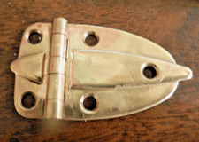 { 4 Vintage  Polished Solid Brass Cabinet Door Hinges 3/8" Offset
