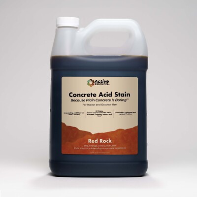 Concrete acid stain red, orange, terra cotta color 1 gallon Red Rock