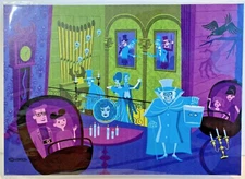 New Disney Parks WonderGround Haunted Mansion 31 Ghosts Shag Postcard Left Side