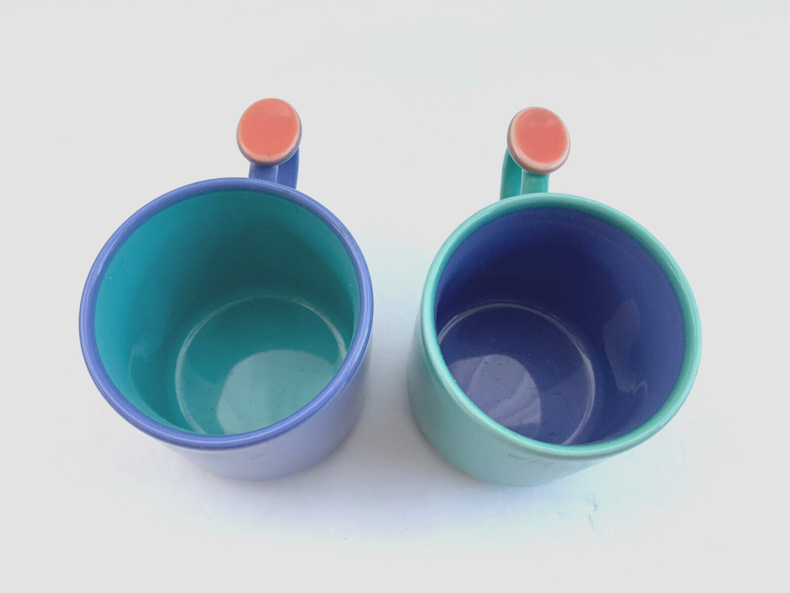 1980s Lindt-Stymeist Colorways Child Mugs x2 Children Thumbprint Vintage RARE