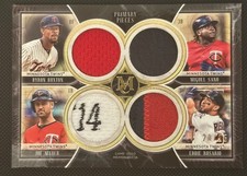 2018 Topps Museum Primary Pieces Laundry Tag Joe Mauer Buxton Sano Rosario /25