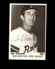 Joe Altobelli Signed 1975 TCMA 1974 International League Rochester Red Wings Aut