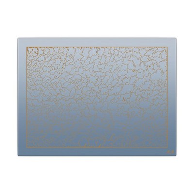 Original Abstract Blue light Gradient Crackle Pattern Metallic Gold Canvas