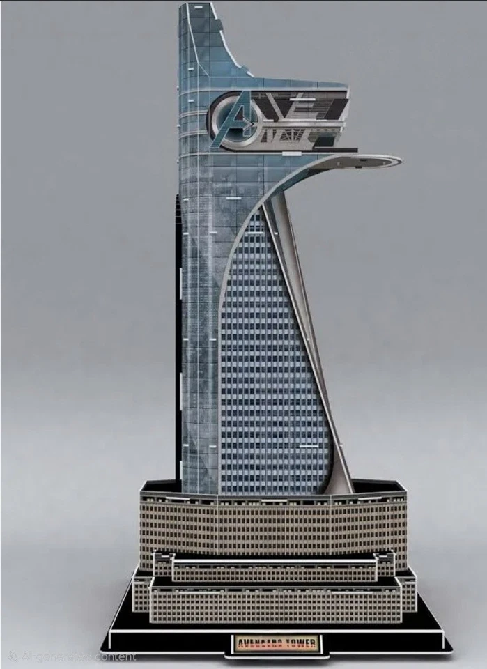 4D сборка, Marvel Studios Avengers башня 3D головоломка бумаги модель набор - Изображение 2 из 4