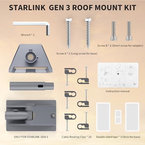 Starlink Gen 3 Pivote Montaje 3 en 1 Kit, Adaptador de Tubo Estándar, Giratorio 360° - Imagen 5 de 7