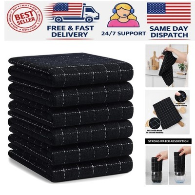 Large 20x28 Inch Soft Cotton Terry Towels - Super Absorbent 6 Pack for Kitchen