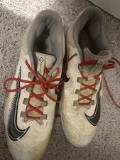 Nike Men Baseball Cleat Metal White And Black 14