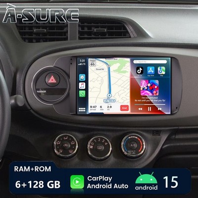 6+128G Autoradio Android 15 APPLE Carplay NAVI RDS FM Für Toyota Yaris 2011-2018