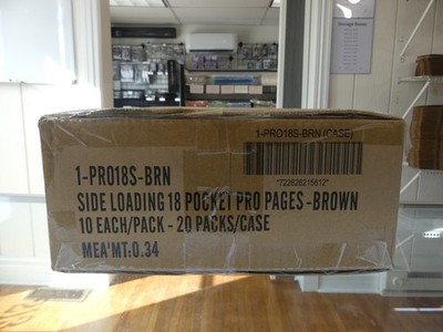 Case of 20 BCW Side Loading 18-Pocket Pro Pages - Brown