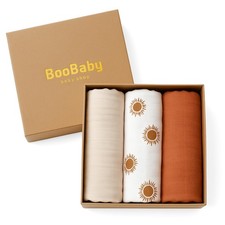 Bamboo Muslin Swaddle Blankets 3-Pack 47x47 Ultra Soft Breathable Baby ...